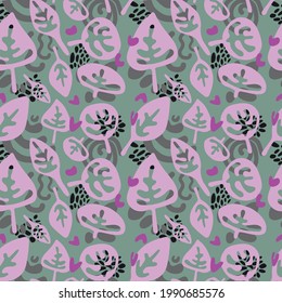 Seamless pattern with floral motive and abstract figures
can be used for decoration or wrapping paper