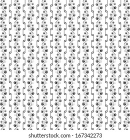 Nahtlose Muster von Blumen und Noten
