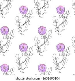 seamless pattern floral  on a white background . For textile, paper, card, wallpaper ,vector