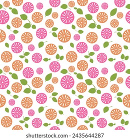Seamless pattern with floral on a white background, Design for background, fabric, carpet, textiles, pillows, clothes, wrapping, labels, packaging, wallpaper, notepads, vector illustration, embroidery