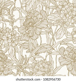 Seamless pattern with floral ornament