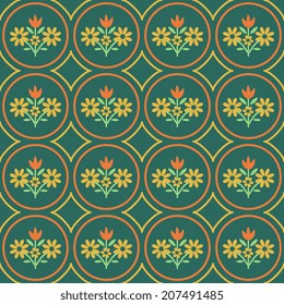 Seamless pattern with floral ornament