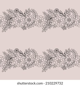 Seamless pattern with floral ornament