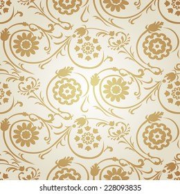 Seamless pattern with floral ornament.