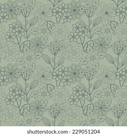 Seamless pattern with floral ornament