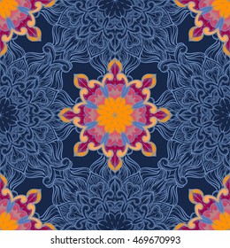 Seamless pattern with floral ornament