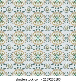 Seamless pattern floral ornament in art Deco style.