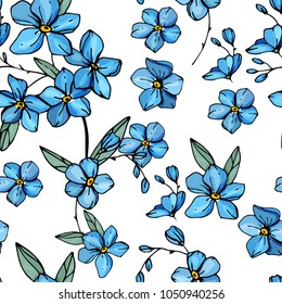 Seamless pattern with floral ornament. Endless texture for season design