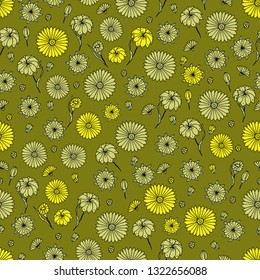 Seamless pattern with floral ornament. Endless texture for season design.Vector. Print for bed linens, fabric, textiles, wallpaper, greeting cards, wrapping paper, gift box
