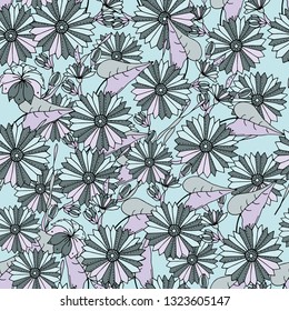 Seamless pattern with floral ornament. Endless texture for season design.Vector. Print for bed linens, fabric, textiles, wallpaper, greeting cards, wrapping paper, gift box
