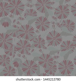 Seamless pattern with floral ornament. Endless texture for season design.Vector. Print for bed linens, fabric, textiles, wallpaper, greeting cards, wrapping paper, gift box
