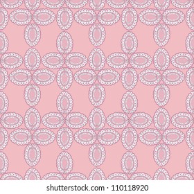 seamless pattern with floral ornament on pink background