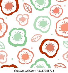 Seamless pattern with floral ornament. Summer floral abstract print. Vector graphics.