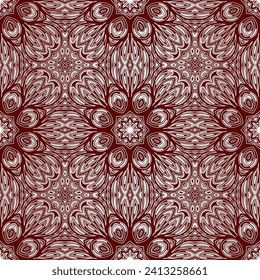 Patrón sin foco con adorno FLORAL. Motivos tradicionales árabes e indios. Excelente para tela y textil. Vector.