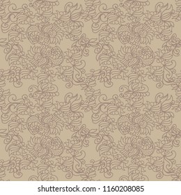 
Seamless pattern with floral ornament. Vector illustration.