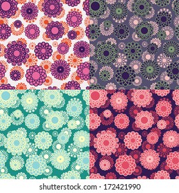 Seamless pattern with floral ornament. Vector illustration.