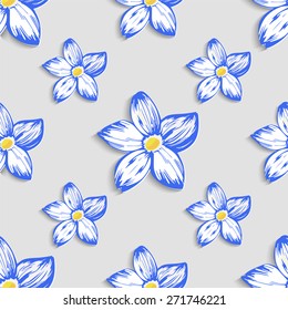 Seamless pattern with floral ornament. Vector background