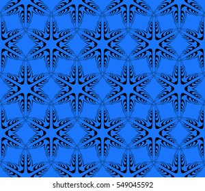 seamless pattern of floral ornament. vector. blue, black color. for design, interior decoration, Wallpaper