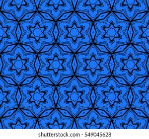 seamless pattern of floral ornament. vector. blue, black color. for design, interior decoration, Wallpaper