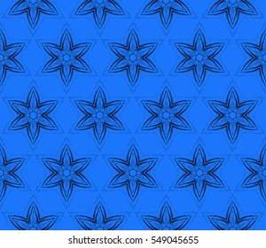 seamless pattern of floral ornament. vector. blue, black color. for design, interior decoration, Wallpaper