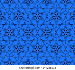 seamless pattern of floral ornament. vector. blue, black color. for design, interior decoration, Wallpaper