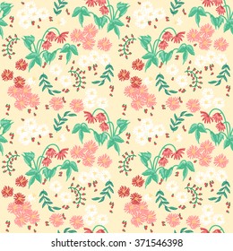 seamless pattern of floral ornament wallpaper background in vintage style print for textiles