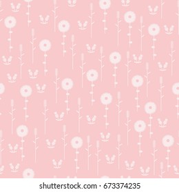 Seamless pattern with floral ornament.  Wildflowers and grass background. Vector illustration