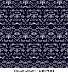 seamless pattern with floral ornamentation. seamless template in swatch panel. design for textile, interior, wrapping