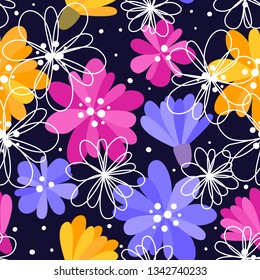 Seamless pattern with floral ornate