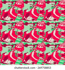 Seamless pattern with floral palette. Bright and colorful background for textile prints, web usage and wrapping paper.