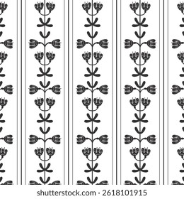 Seamless pattern floral plant ornament flowers