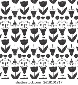 Seamless pattern floral plant ornament flowers