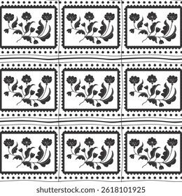 Seamless pattern floral plant ornament flowers
