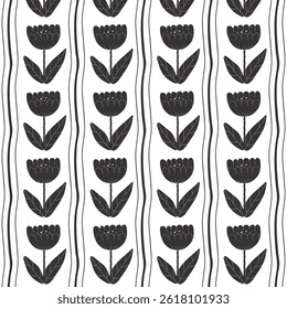 Seamless pattern floral plant ornament flowers