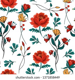 Seamless pattern with floral print