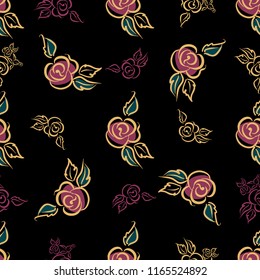 Seamless pattern. Floral print. Roses. Decorative. Vector