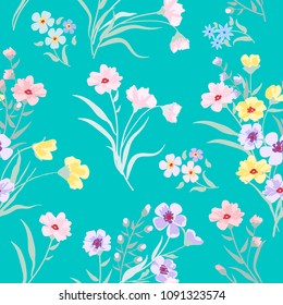 Seamless pattern floral, print for textile, cloth, wallpaper, scrapbooking, wrapping. Vector background.