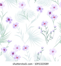 Seamless pattern floral, print for textile, cloth, wallpaper, scrapbooking, wrapping. Vector background.