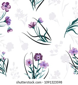 Seamless pattern floral, print for textile, cloth, wallpaper, scrapbooking, wrapping. Vector background.
