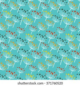 Seamless pattern with floral seeds. Endless texture for your design, announcements, postcards, posters.