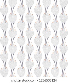 seamless pattern with floral shapes, hand drawn background