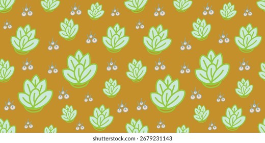 design de ilustração simples floral padrão sem costura em fundo marrom.eps
