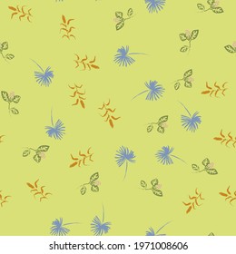 seamless pattern floral with small  tropical flowers.hand drawing. vector illustration