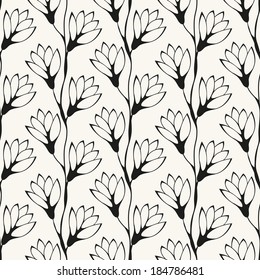 Seamless pattern. Floral stylish background. Vector repeating texture