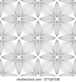 Seamless pattern. Floral stylish background. Gray and white vector ornament