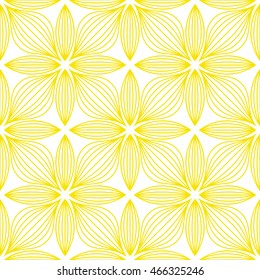 Seamless pattern. Floral stylish background. Yellow and white vector ornament. Stylish graphic pattern.