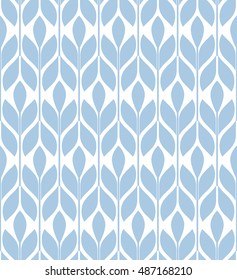 Seamless pattern. Floral stylish background. Blue and white vector ornament. Graphic modern pattern.