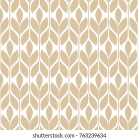 Seamless pattern. Floral stylish background. Beige and white vector ornament. Graphic modern pattern