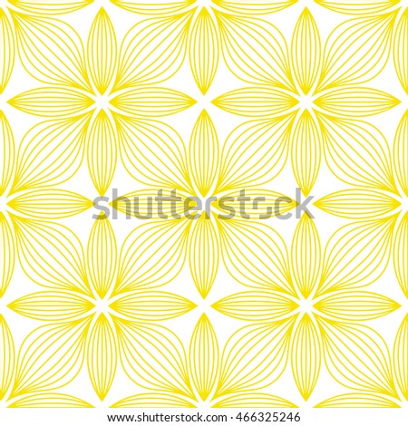 Seamless pattern. Floral stylish background. Yellow and white vector ornament. Stylish graphic pattern.
