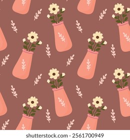Seamless pattern, floral, summer, spring, Vector, Valentine's day, birthday, For fabric design, packaging
